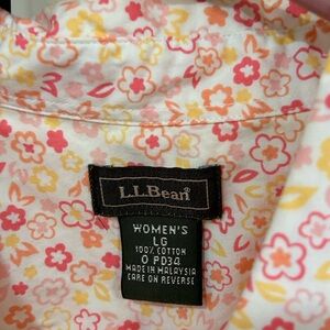 LLBean Sleeveless cotton floral blouse. large